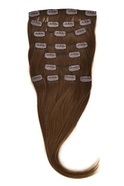 Hair extensions clip-in piece in light brown LUX CLIP ME - 40cm 125g #12