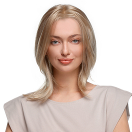 Synthetic wig for smaller head multitone blonde with dark roots RISTRETTO SMALL #10/14/80/8R