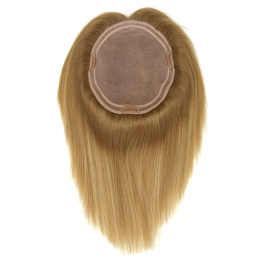 Slavic natural hair ombre blond topper with roots AIKA 25cm #12R+14/16