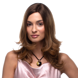 Women's natural Slavic hair wig in dark blonde with highlights TERI S #8/12+12/14H