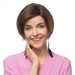Natural women's wig made of Slavic virgin hair, dark blonde with light highlights PRIA # 8/12+14/16H